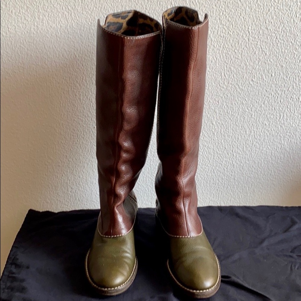 Dolce&Gabbana green, brown and red riding boots - Picture 5 of 14
